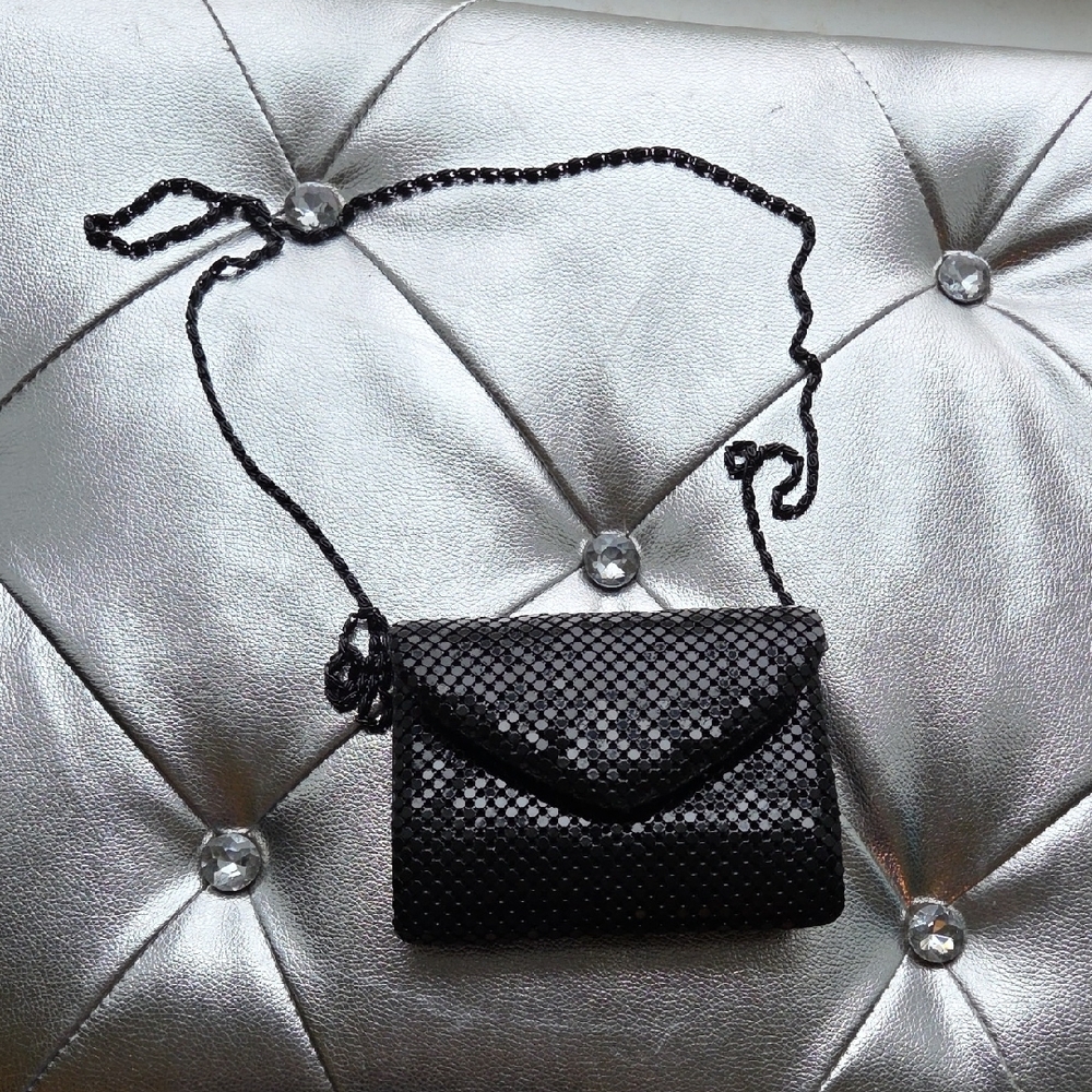 Elegant Black Mesh Evening Bag